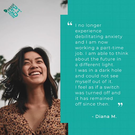 A picture of a woman with a quote from Diana M.